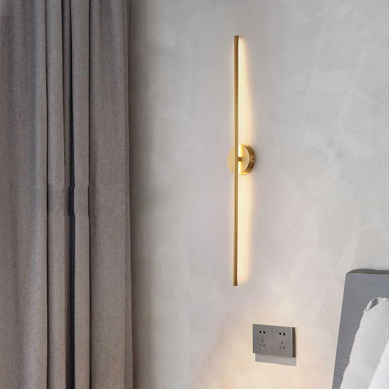 Elias Modern Linear LED Wall Light Gold, Indoor, Metal, Bathroom -  - #tag1#