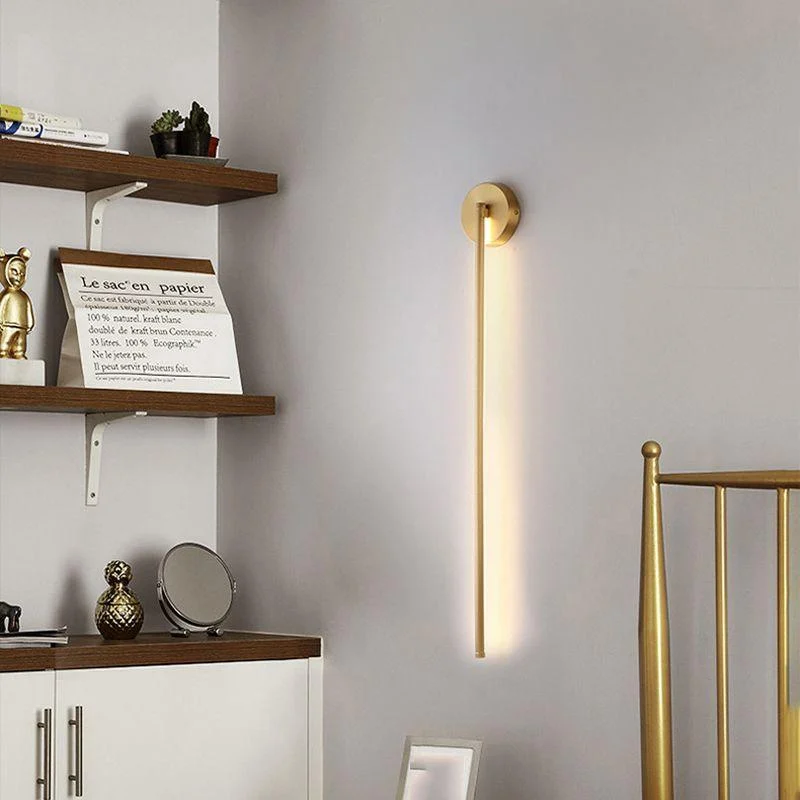 Elias Modern Linear LED Wall Light Gold, Indoor, Metal, Bathroom -  - #tag1#