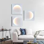 Elif Modern LED Wall Lamp Square Moon Indoor White Metal tag1