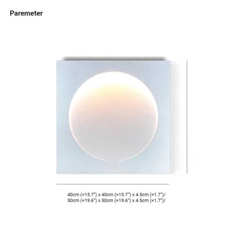 Elif Modern LED Wall Lamp Square Moon Indoor White Metal tag1