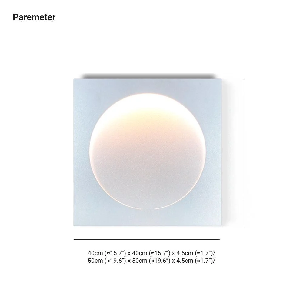 Elif - Modern LED Wall Lamp Square Moon Indoor, White, Metal -  - #tag1#