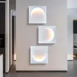 Elif Modern LED Wall Lamp Square Moon Indoor White Metal tag1