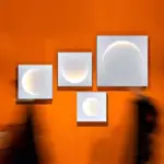 Elif Modern LED Wall Lamp Square Moon Indoor White Metal tag1