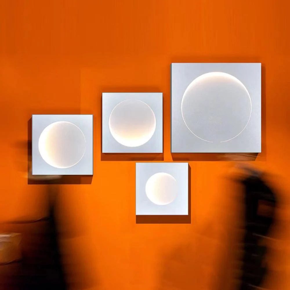 Elif - Modern LED Wall Lamp Square Moon Indoor, White, Metal -  - #tag1#