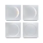Elif Modern LED Wall Lamp Square Moon Indoor White Metal tag1
