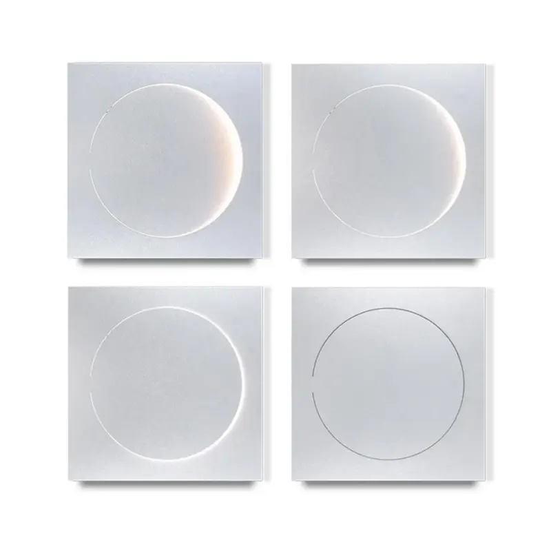 Elif Modern LED Wall Lamp Square Moon Indoor White Metal tag1
