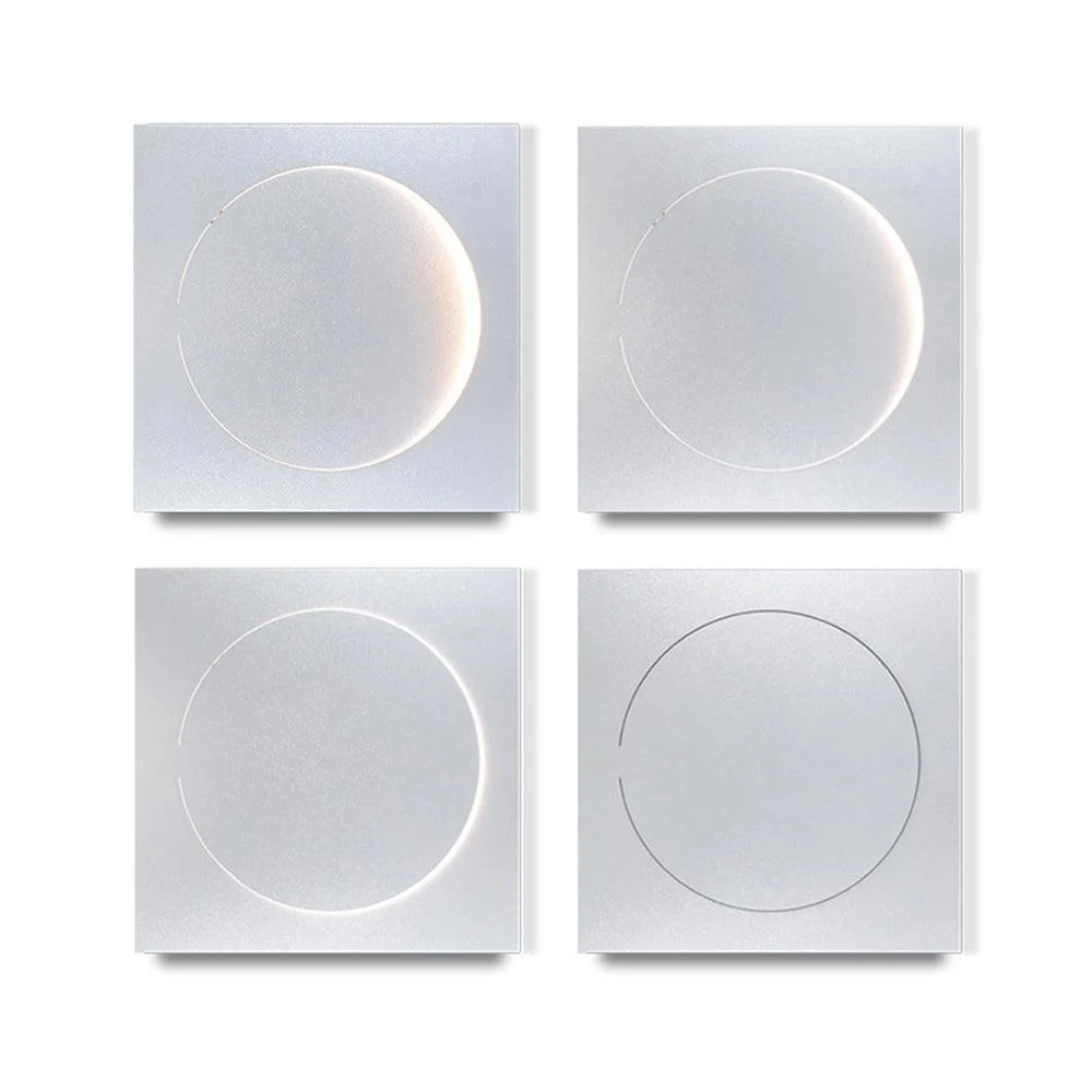 Elif - Modern LED Wall Lamp Square Moon Indoor, White, Metal -  - #tag1#