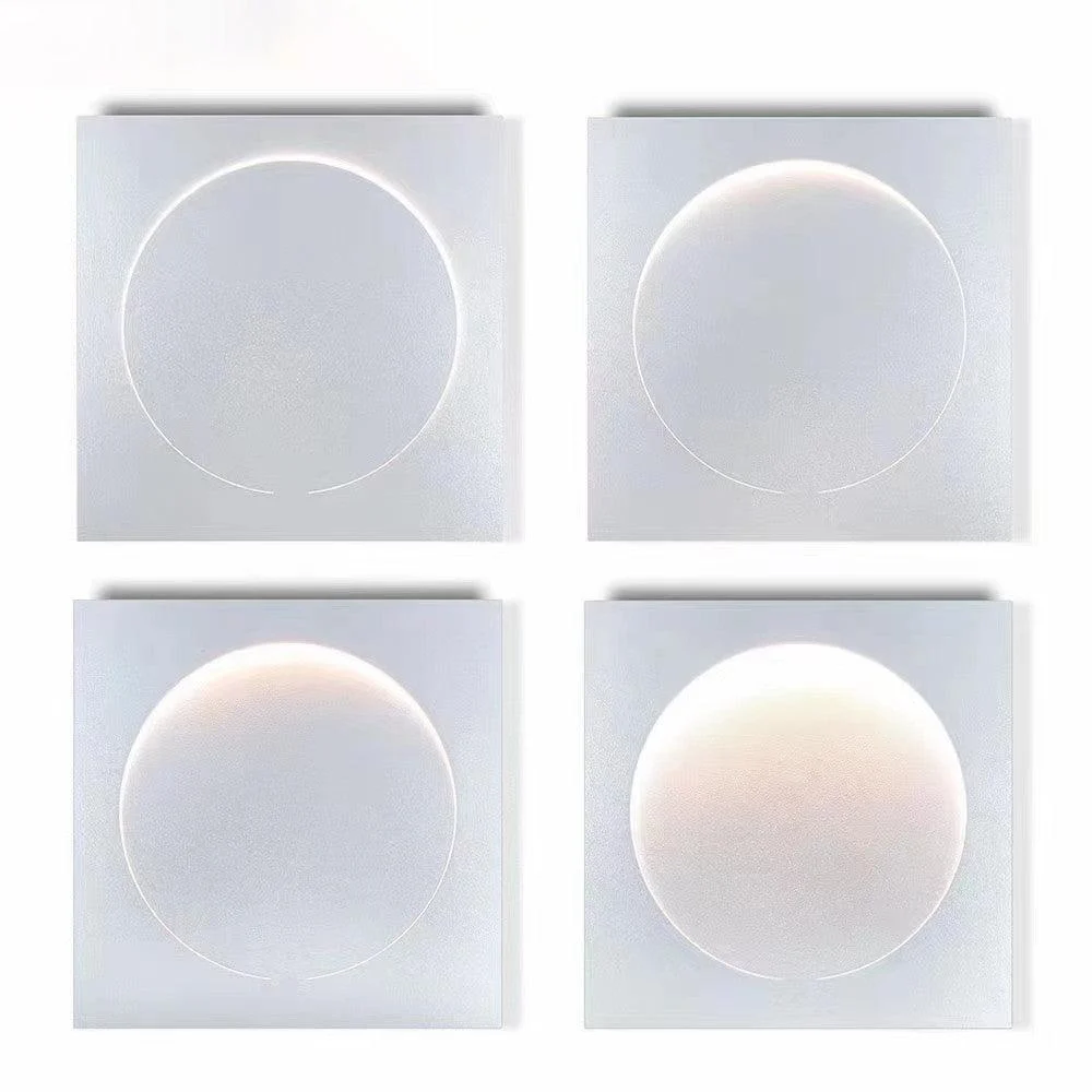 Elif - Modern LED Wall Lamp Square Moon Indoor, White, Metal -  - #tag1#