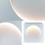 Elif Modern LED Wall Lamp Square Moon Indoor White Metal tag1