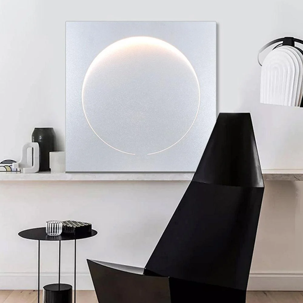 Elif - Modern LED Wall Lamp Square Moon Indoor, White, Metal -  - #tag1#