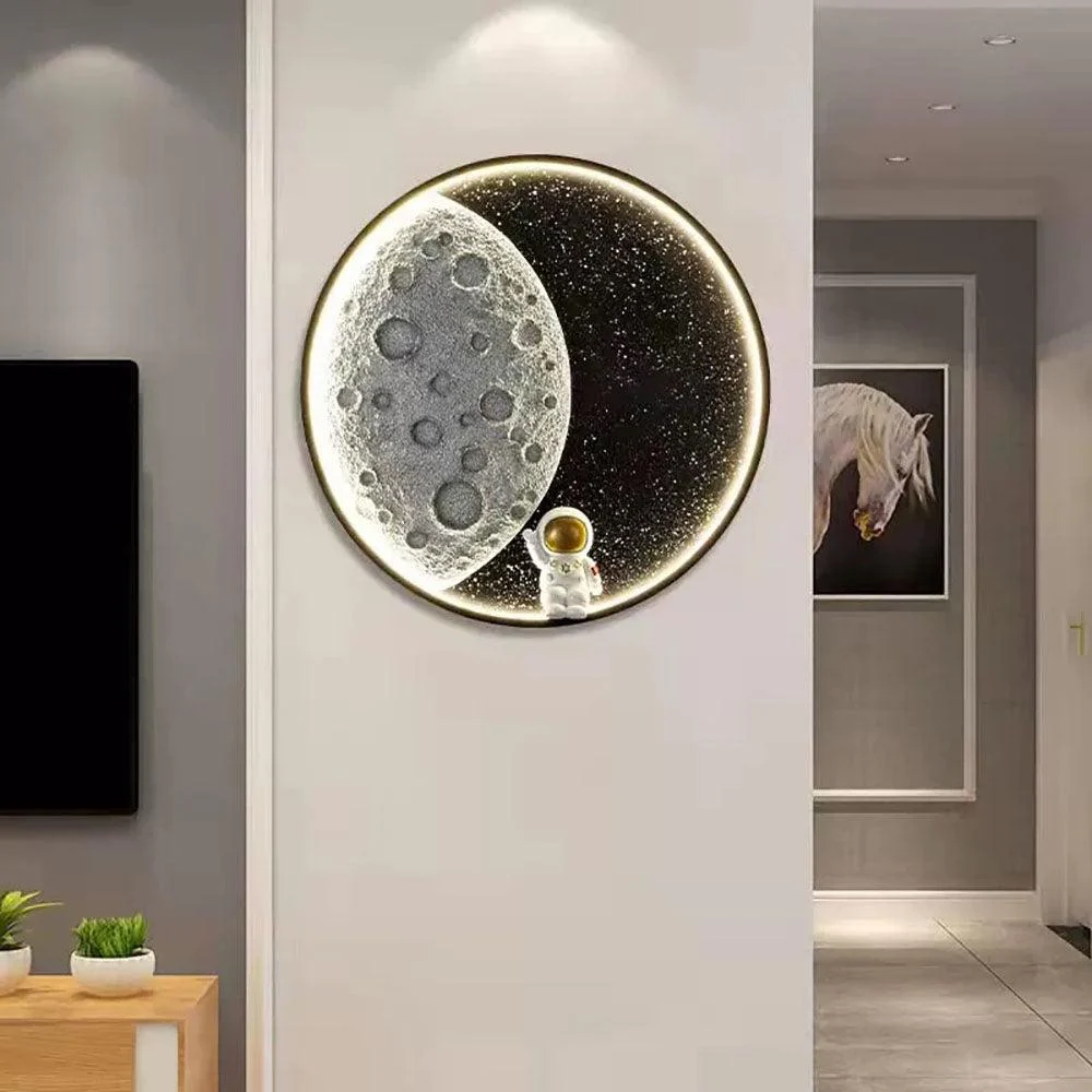 Elif Modern Astronaut Moon LED Wall Lamp Bedroom/Children's Room Indoor Metal Dimmable -  - #tag1#