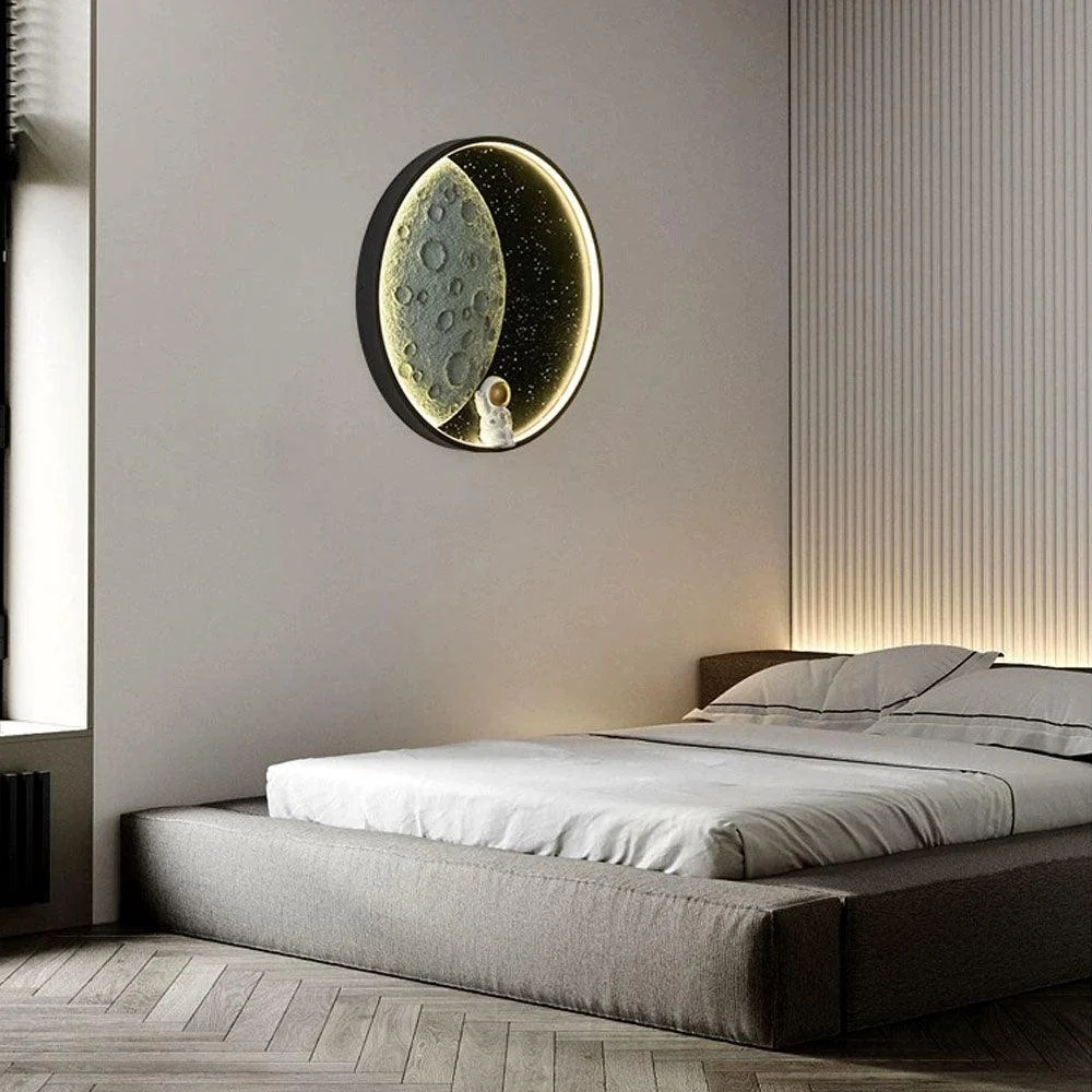 Elif Modern Astronaut Moon LED Wall Lamp Bedroom/Children's Room Indoor Metal Dimmable -  - #tag1#