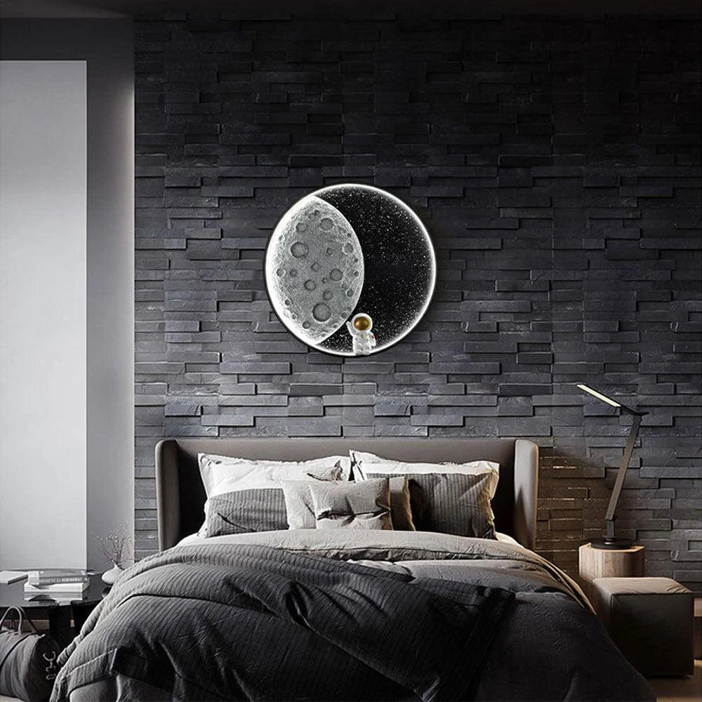 Elif Modern Astronaut Moon LED Wall Lamp Bedroom/Children's Room Indoor Metal Dimmable -  - #tag1#