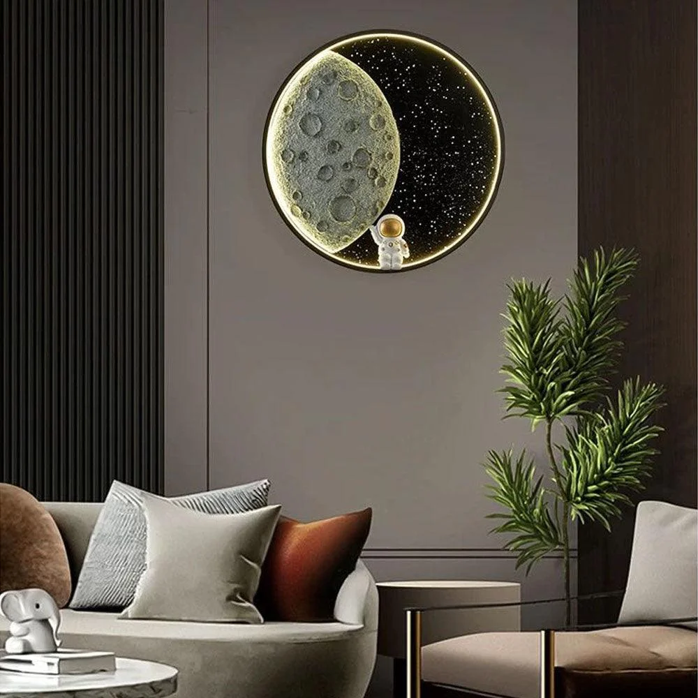 Elif Modern Astronaut Moon LED Wall Lamp Bedroom/Children's Room Indoor Metal Dimmable -  - #tag1#