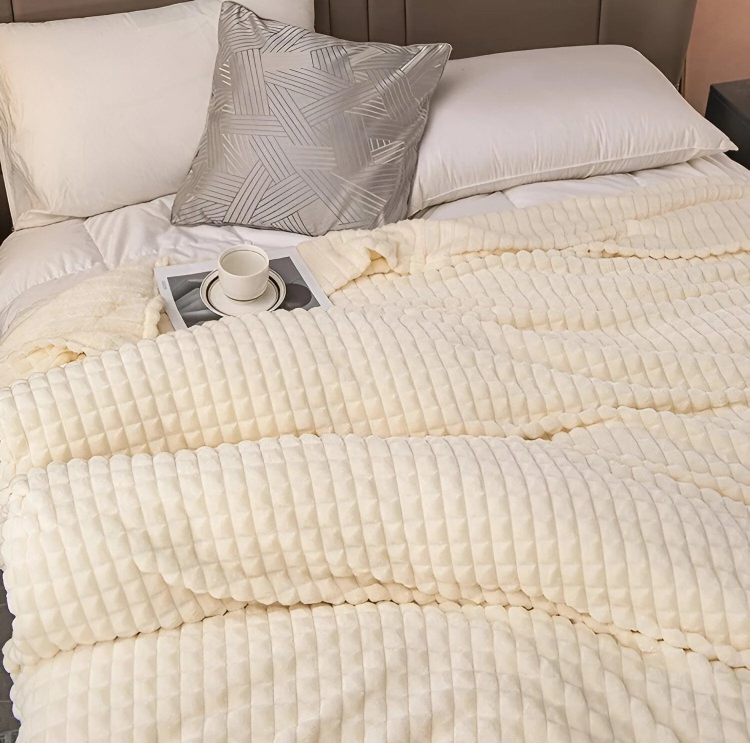 EliteWave Plaid - Ultra plush Structured Coral Fleece Blanket -  - #tag1#