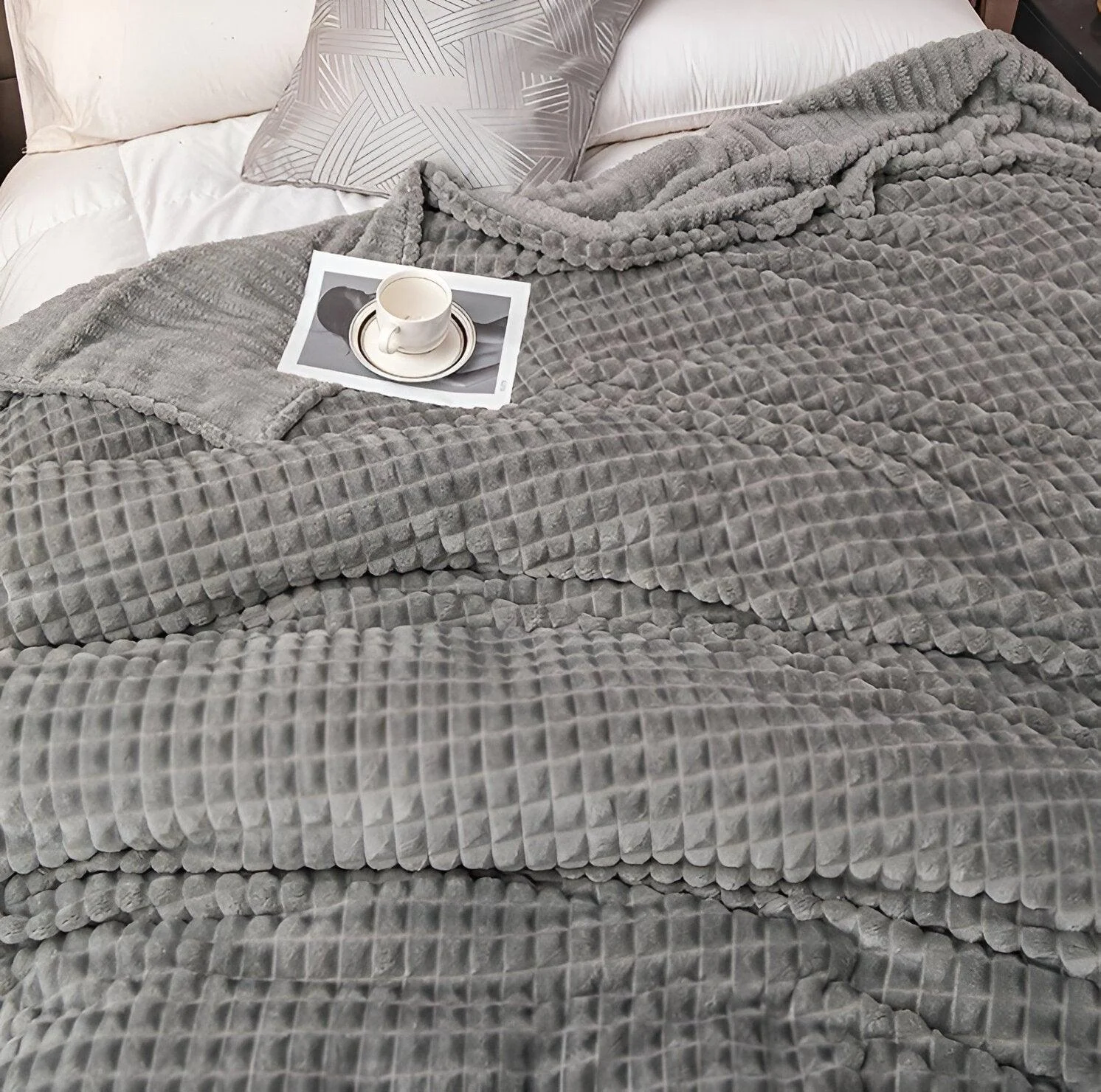 EliteWave Plaid - Ultra plush Structured Coral Fleece Blanket -  - #tag1#