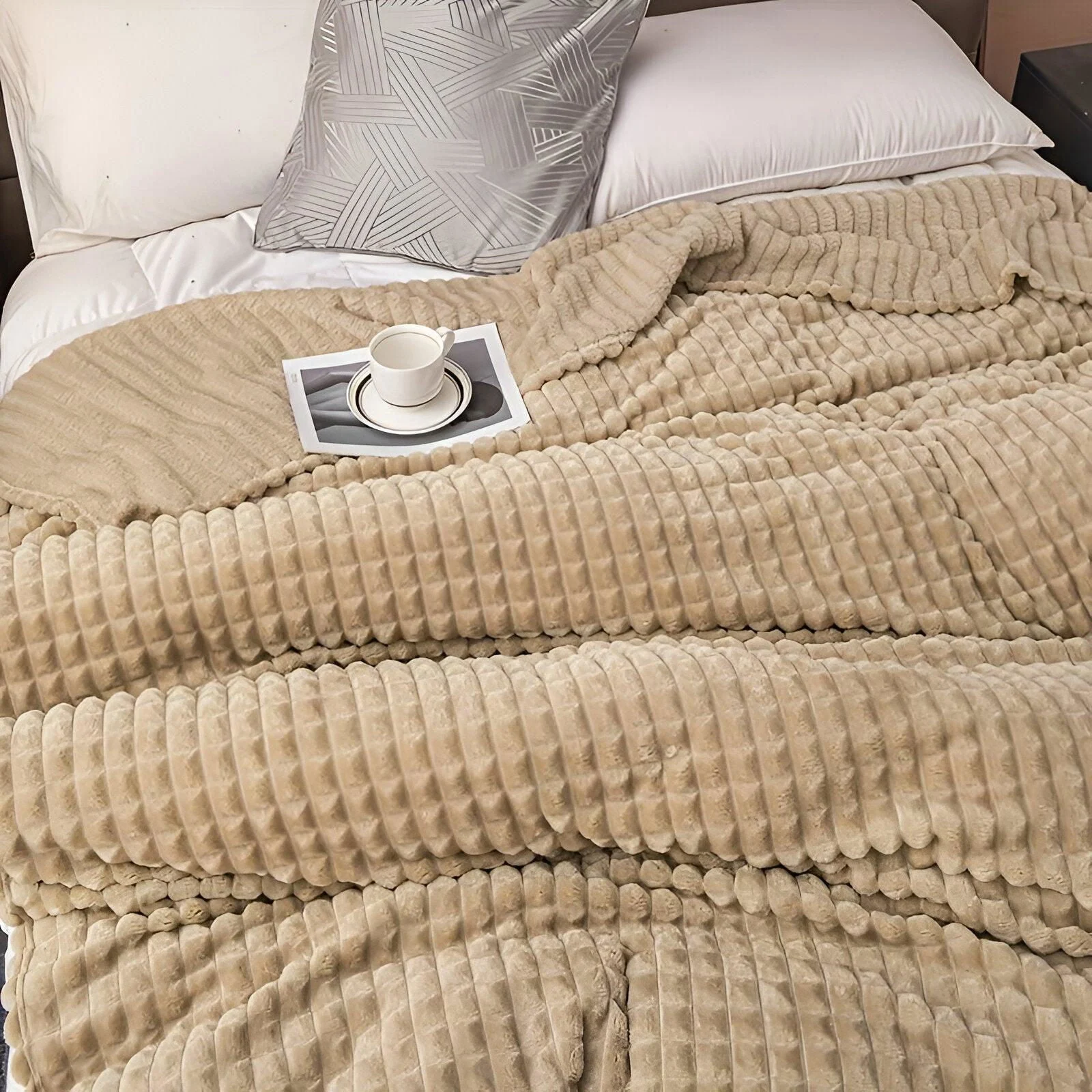 EliteWave Plaid - Ultra plush Structured Coral Fleece Blanket -  - #tag1#