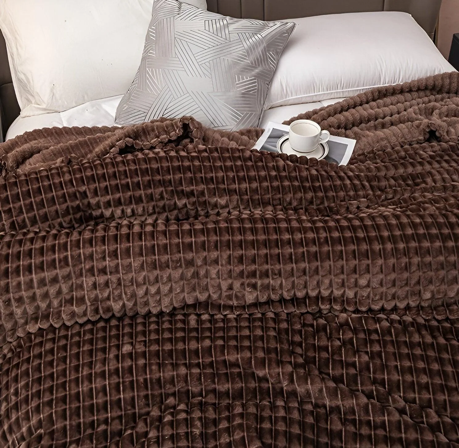 EliteWave Plaid - Ultra plush Structured Coral Fleece Blanket -  - #tag1#