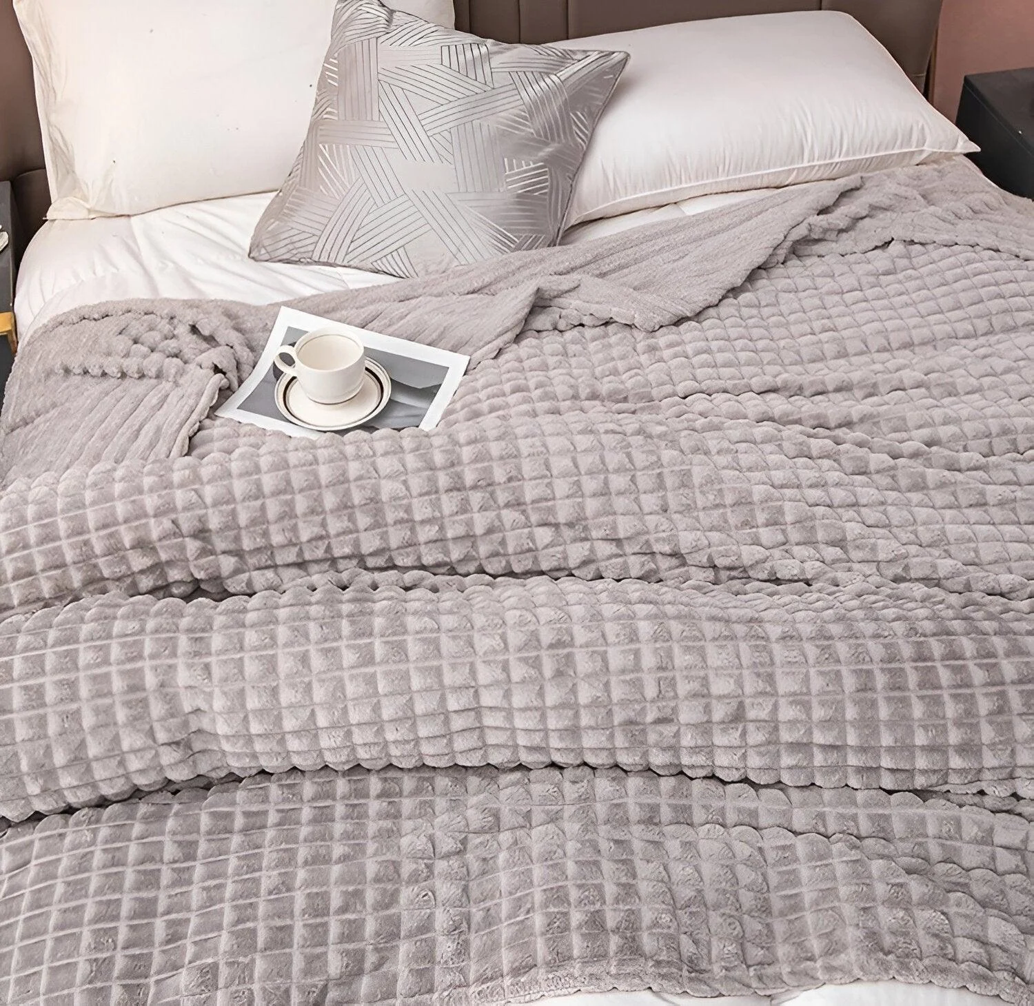 EliteWave Plaid - Ultra plush Structured Coral Fleece Blanket -  - #tag1#