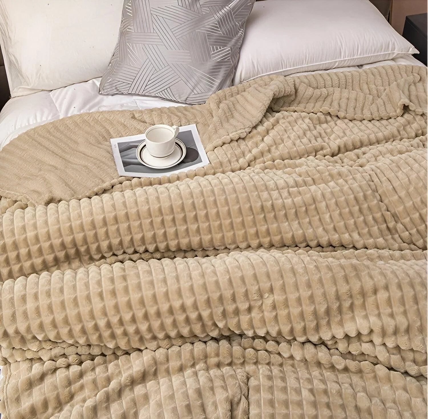 EliteWave Plaid - Ultra plush Structured Coral Fleece Blanket -  - #tag1#