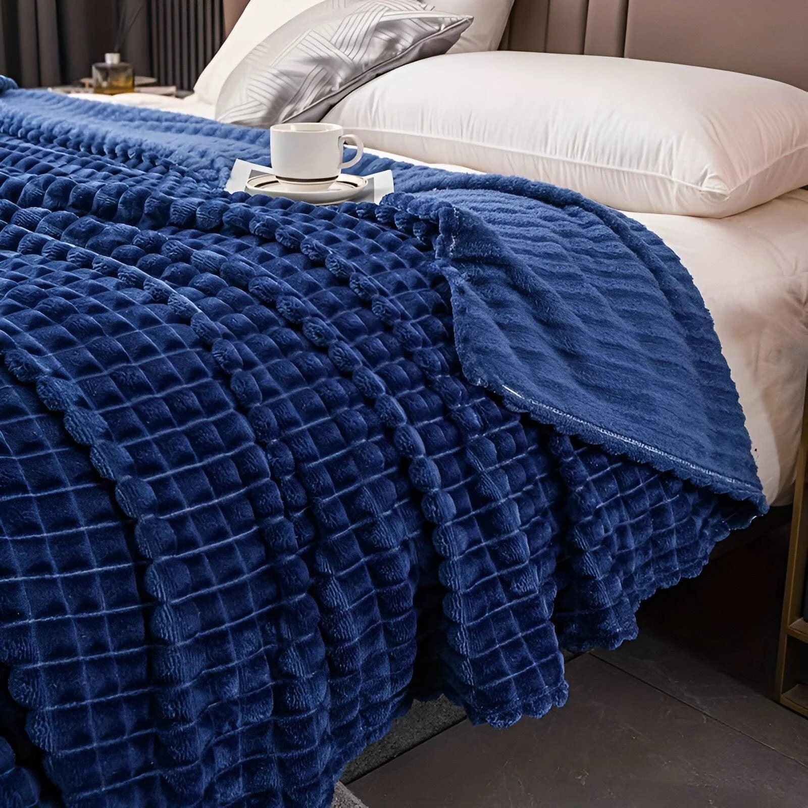 EliteWave Plaid - Ultra plush Structured Coral Fleece Blanket -  - #tag1#