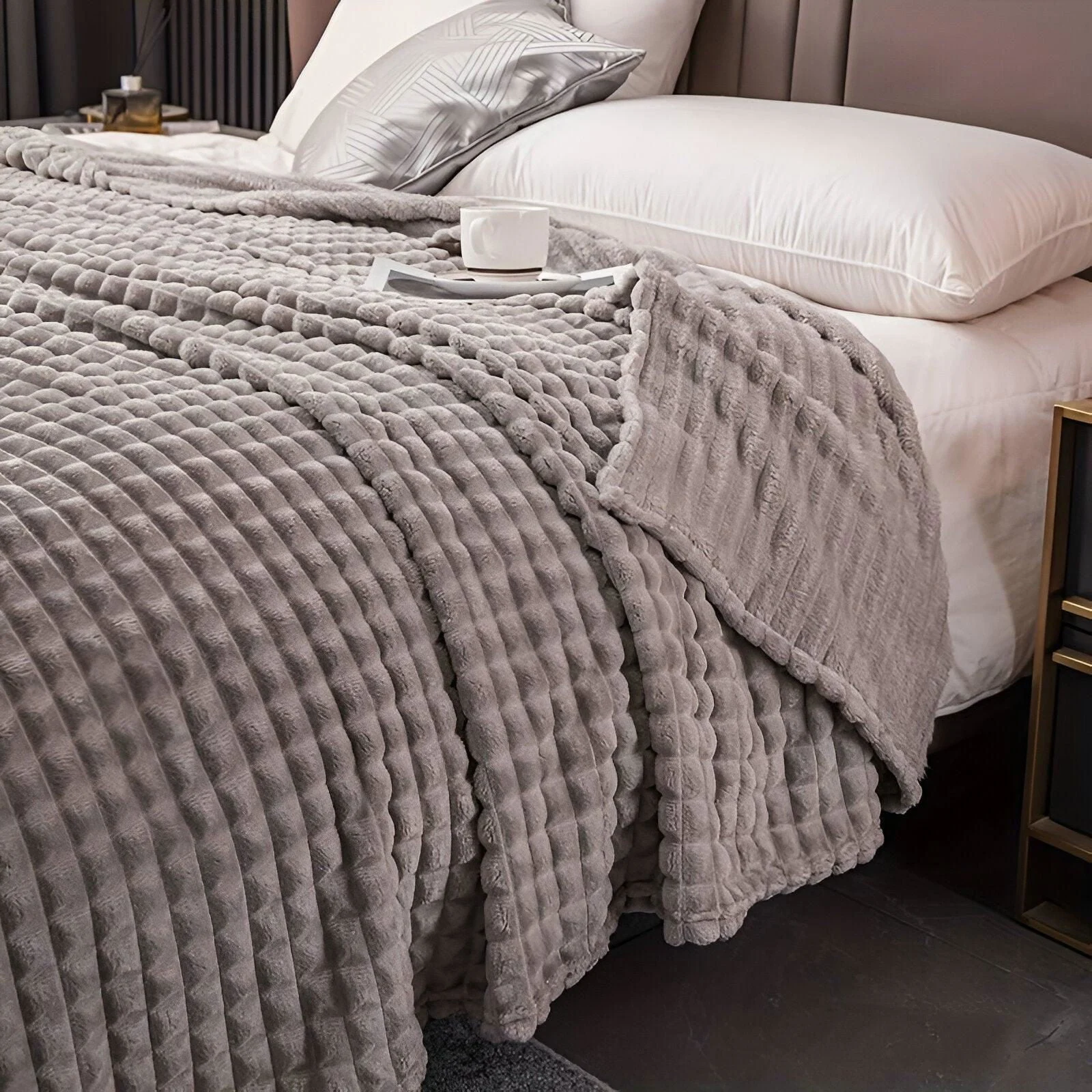 EliteWave Plaid - Ultra plush Structured Coral Fleece Blanket -  - #tag1#