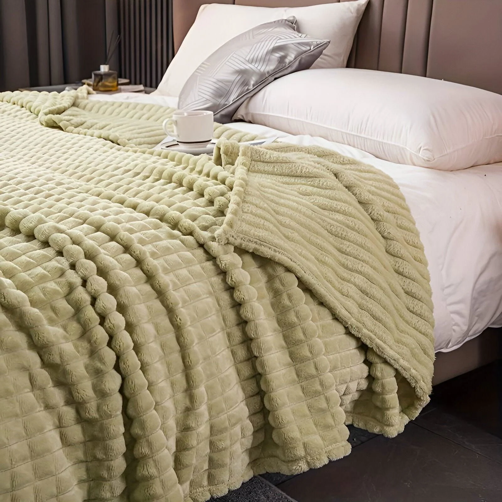 EliteWave Plaid - Ultra plush Structured Coral Fleece Blanket -  - #tag1#