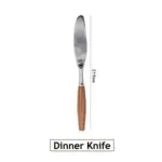 Elite Elegance 304 Stainless Steel Cutlery Set with Wooden Handles