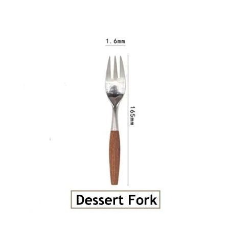 Elite Elegance: 304 Stainless Steel Cutlery Set with Wooden Handles -