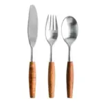 Elite Elegance 304 Stainless Steel Cutlery Set with Wooden Handles