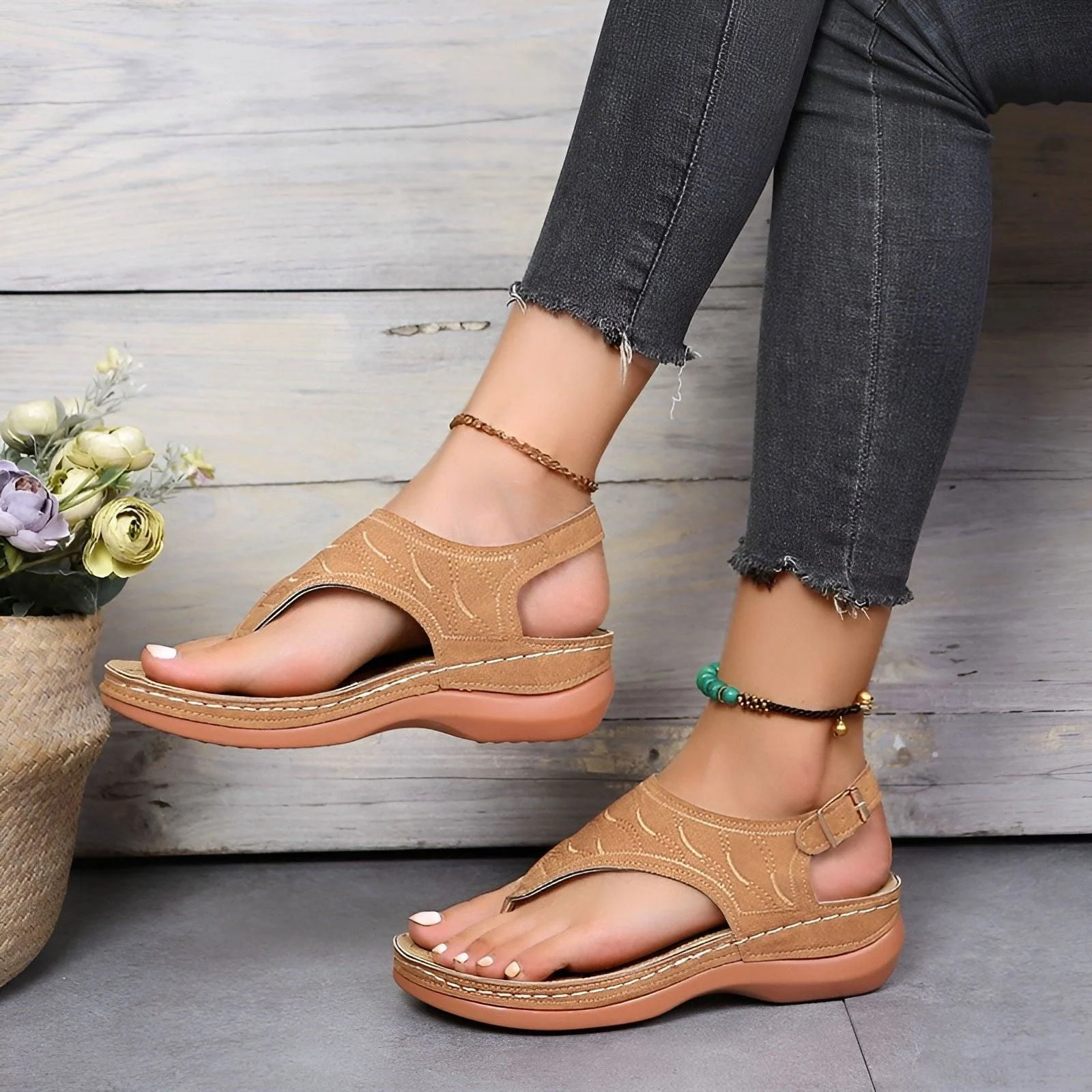 Ella - Fashionable Orthopedic Summer Sandal with Thick Sole -  - #tag1#
