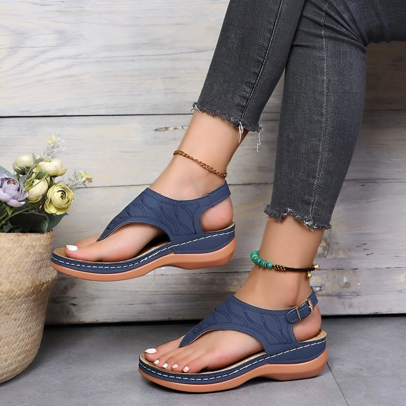 Ella - Fashionable Orthopedic Summer Sandal with Thick Sole -  - #tag1#