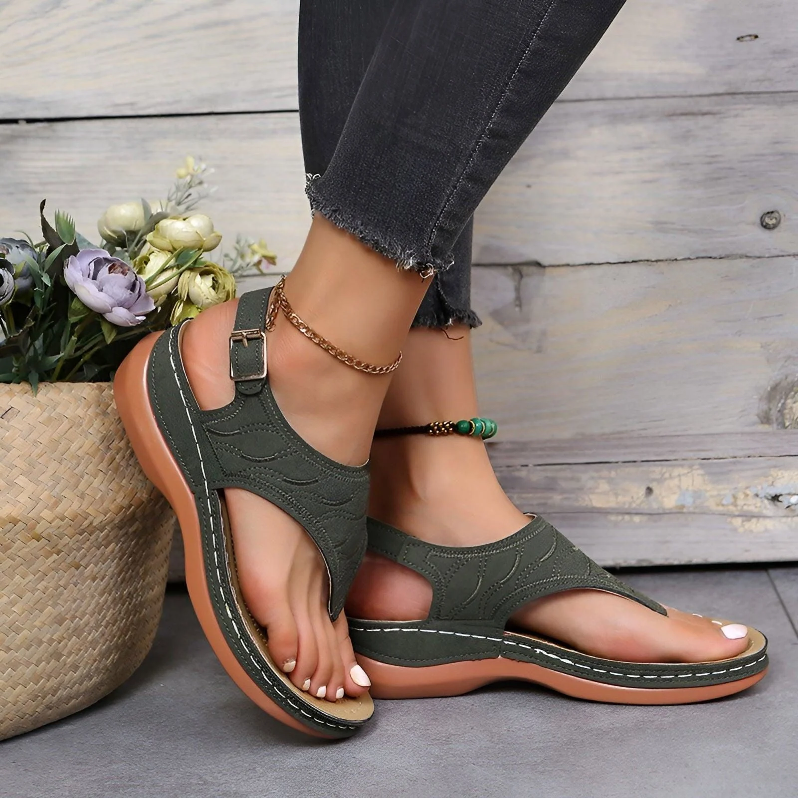 Ella - Fashionable Orthopedic Summer Sandal with Thick Sole -  - #tag1#