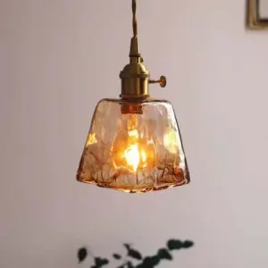 Eloise Vintage LED Ceiling Lamps Gold Metal and Glass for Bedroom, Living Room, Dining Room