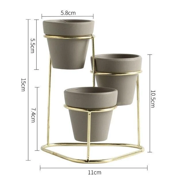 Elora - Modern 3 in 1 Pottery Planters -  - #tag1#