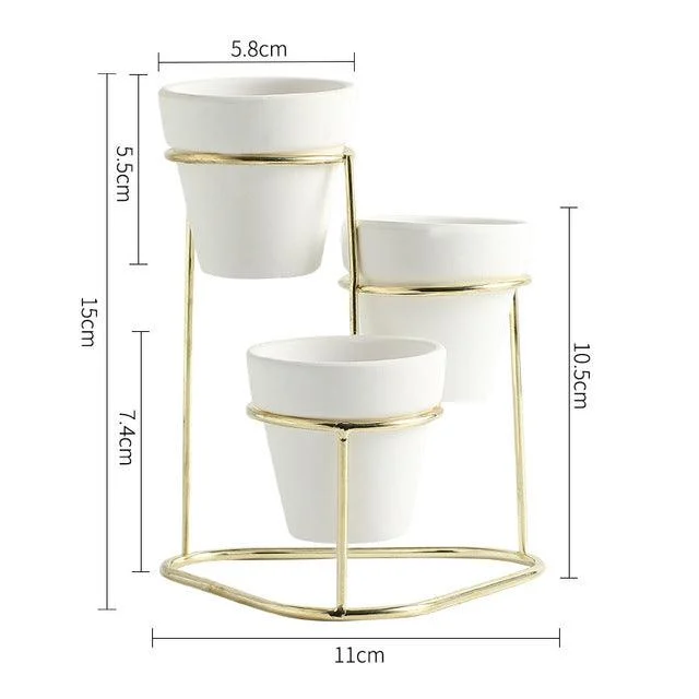 Elora - Modern 3 in 1 Pottery Planters -  - #tag1#