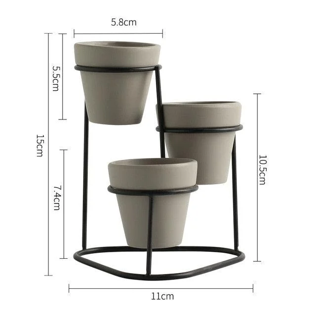 Elora - Modern 3 in 1 Pottery Planters -  - #tag1#