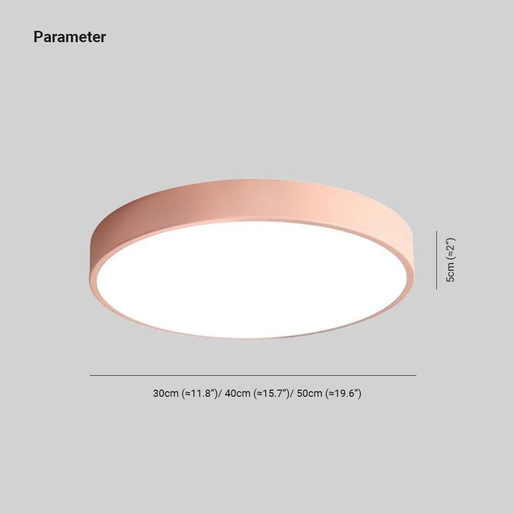 Elysia Modern Round LED Ceiling Lamp Pink Gray Metal Living Room -  - #tag1#