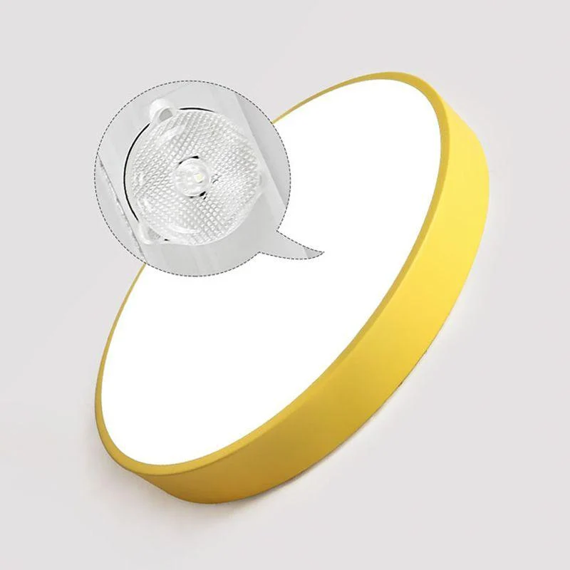 Elysia Modern Round LED Ceiling Lamp Pink Gray Metal Living Room -  - #tag1#