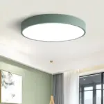 Elysia Modern Round LED Ceiling Lamp Pink Gray Metal Living Room tag1