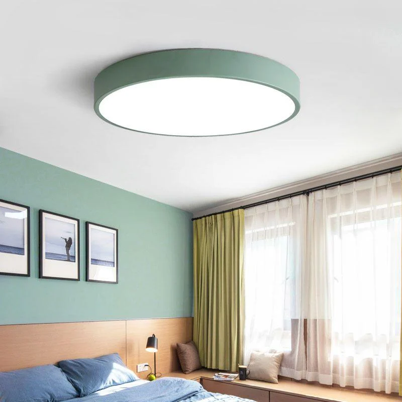 Elysia Modern Round LED Ceiling Lamp Pink Gray Metal Living Room -  - #tag1#