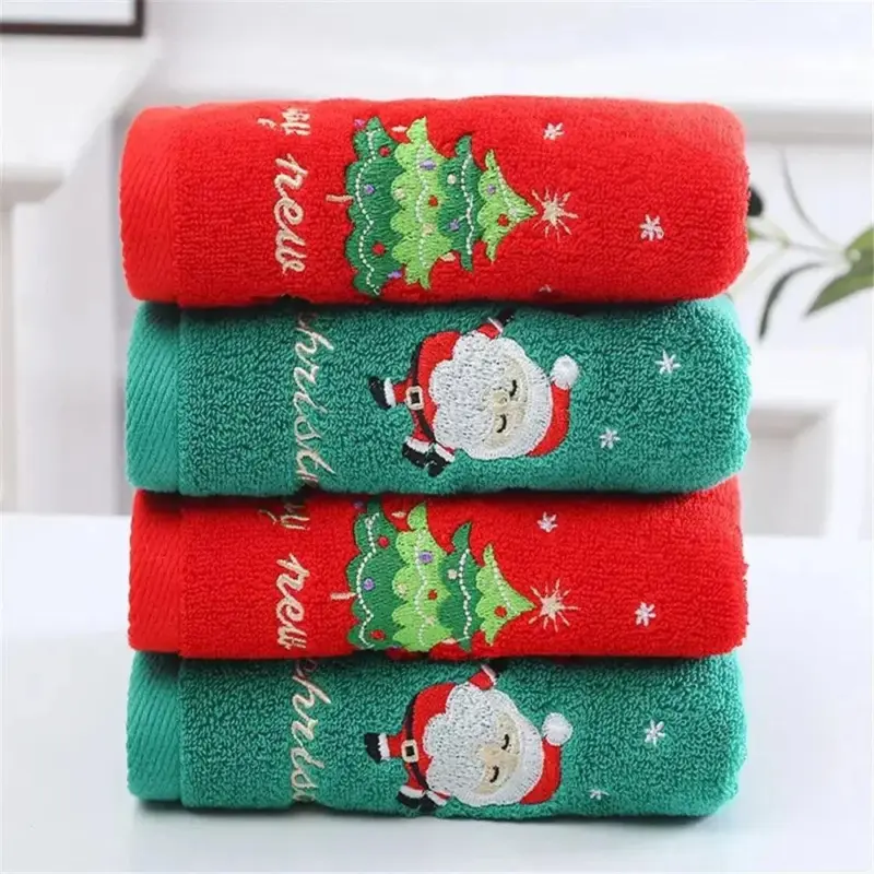 Embroidered Fleece Christmas Bath Towel tag1