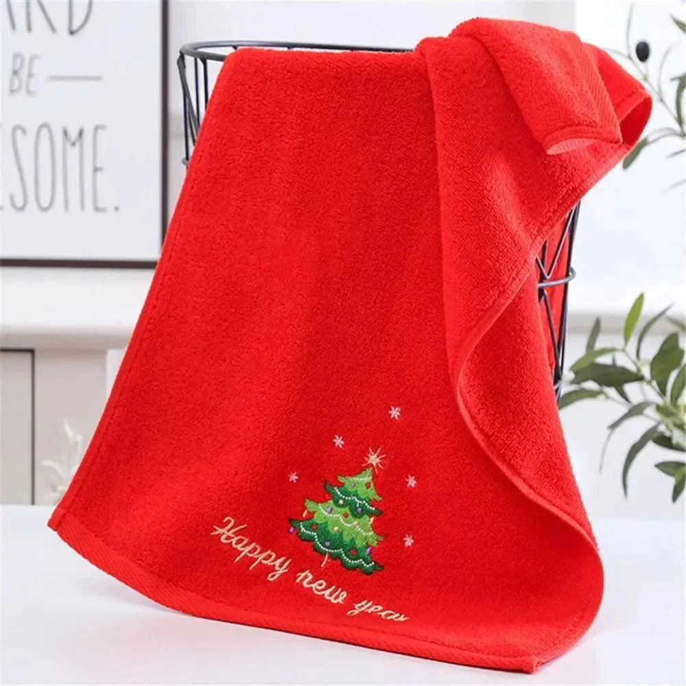 Embroidered Fleece Christmas Bath Towel -  - #tag1#