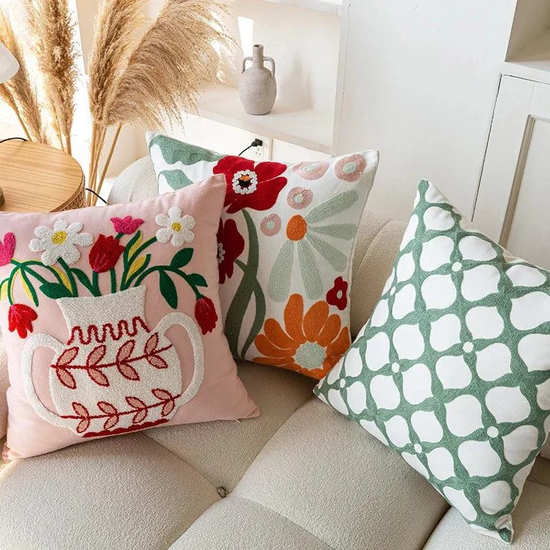 Embroidered Pillow Case -