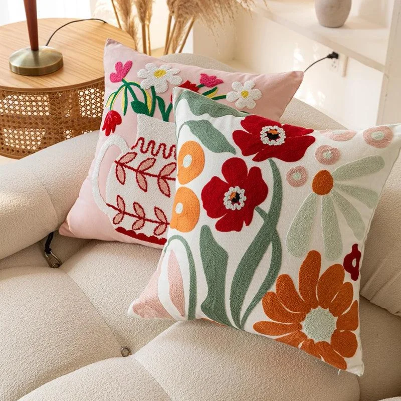 Embroidered Pillow Case -