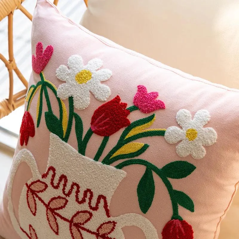 Embroidered Pillow Case -