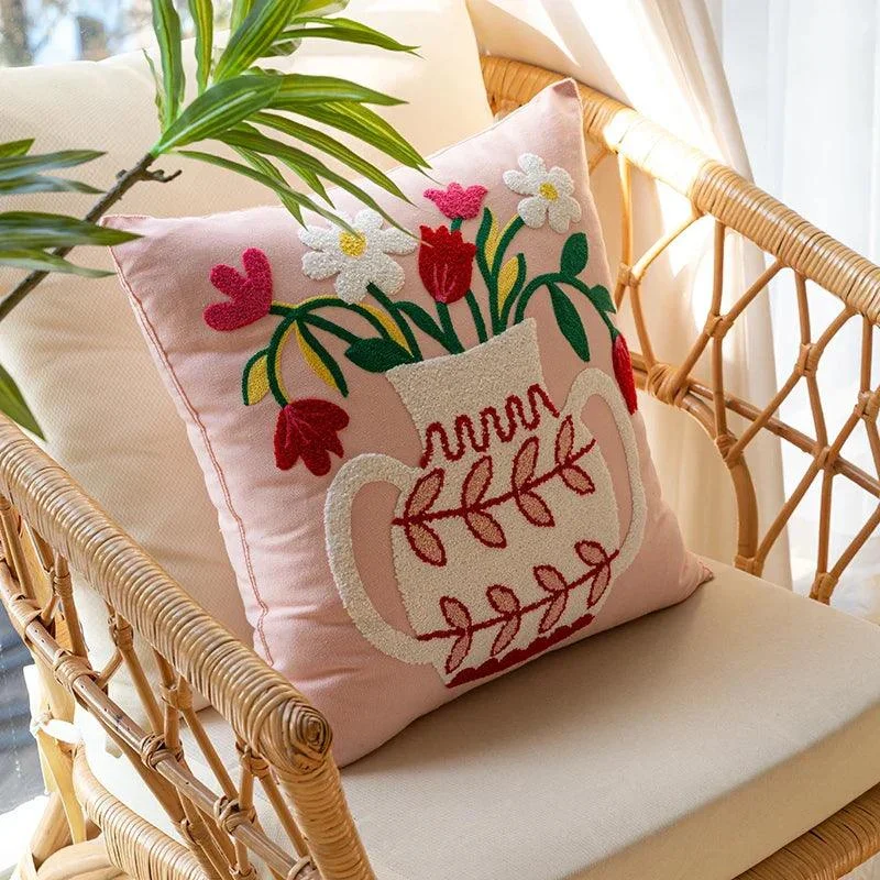 Embroidered Pillow Case -