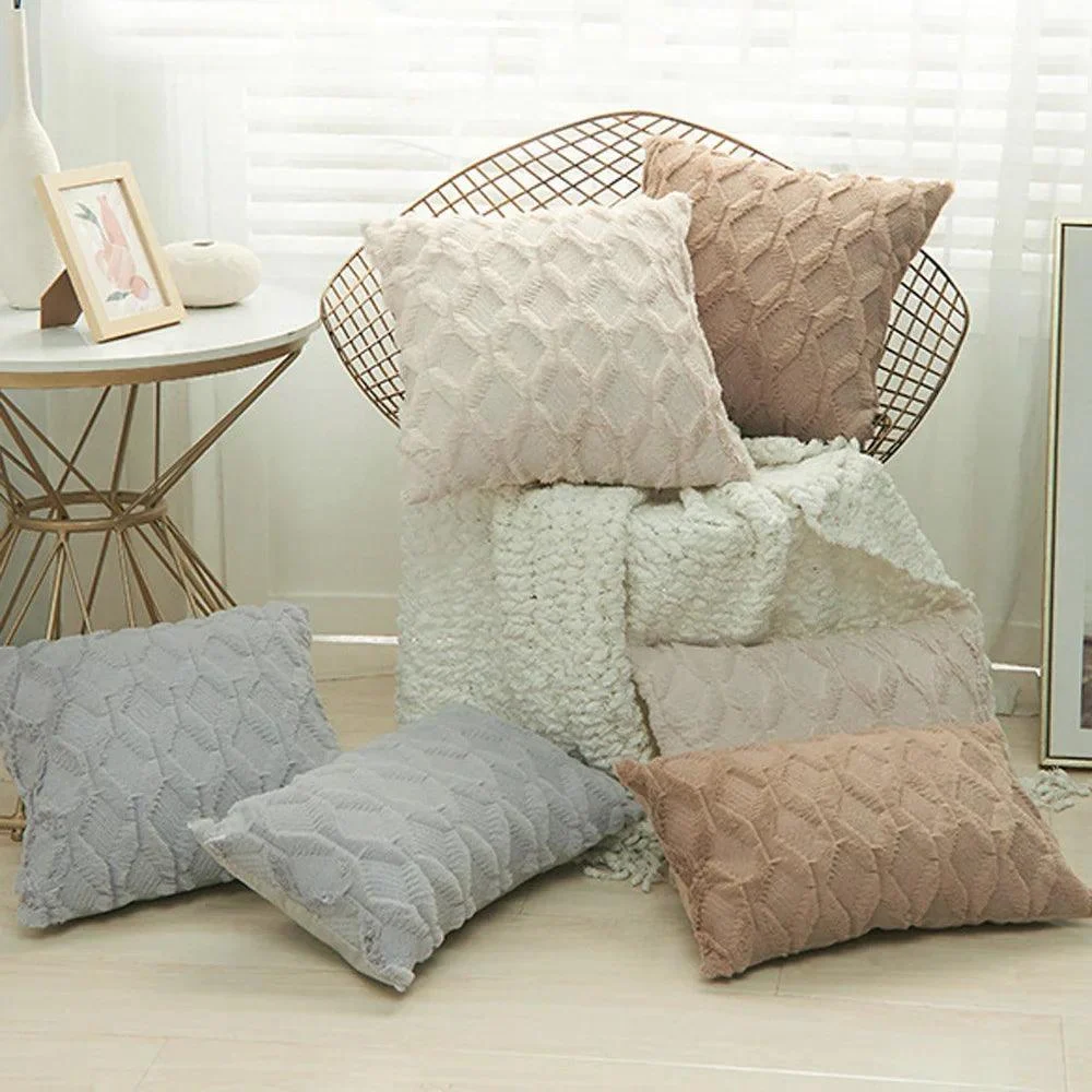 Embroidery Flush Block Diamond Cushion Cover -  - #tag1#