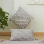 Embroidery Flush Block Diamond Cushion Cover tag1