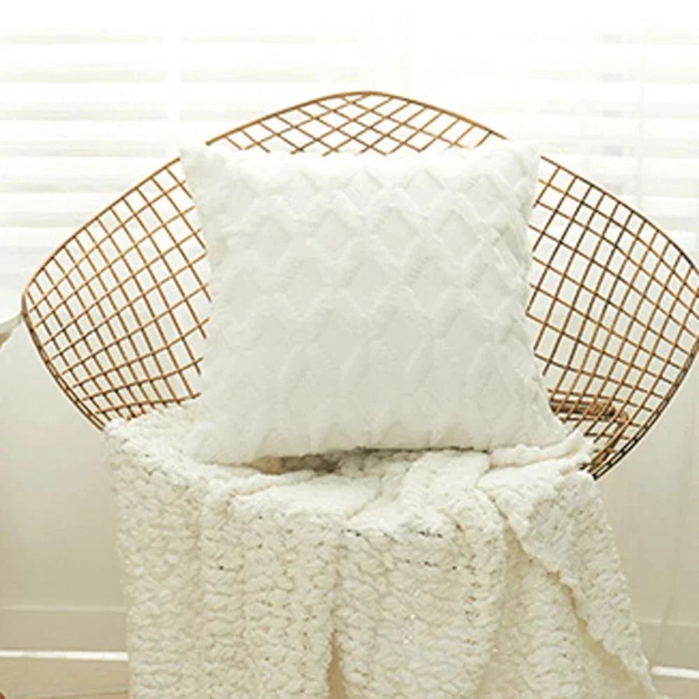 Embroidery Flush Block Diamond Cushion Cover -  - #tag1#
